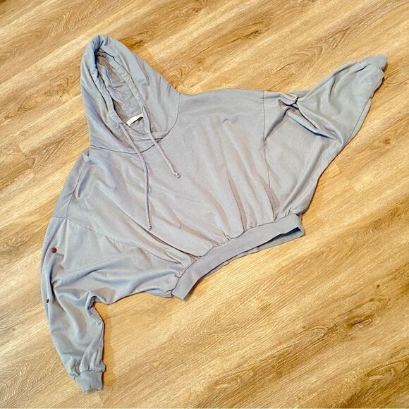 YOUNG FABULOUS & BROKE OVERSIZED HOODIE CROPPED SWEATSHIRT M/L SLATE GREY - Picture 9 of 16